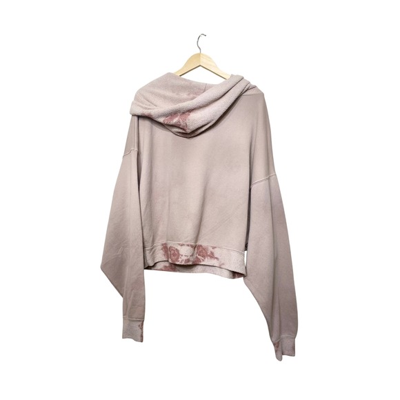 Maronie Womens Cropped Hoodie Mauve Purple Tie Dye Acid Wash MHD14185 Size M - Picture 4 of 4